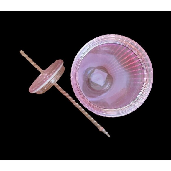 Starbucks Tumbler Cold Cup Venti Pink Grid Holiday Sparkle 24oz 2020 New - Picture 4 of 5